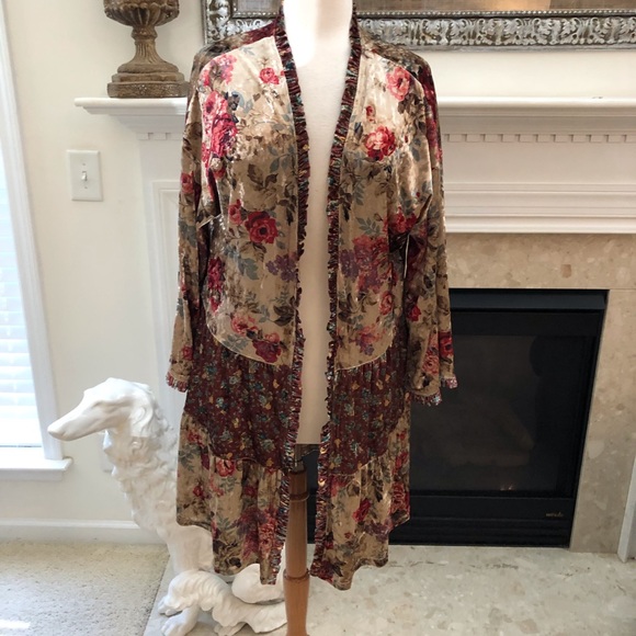 easel Jackets & Coats Easel Bohemian Velvet Cardigan Poshmark